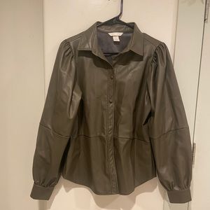 Faux Leather Shacket